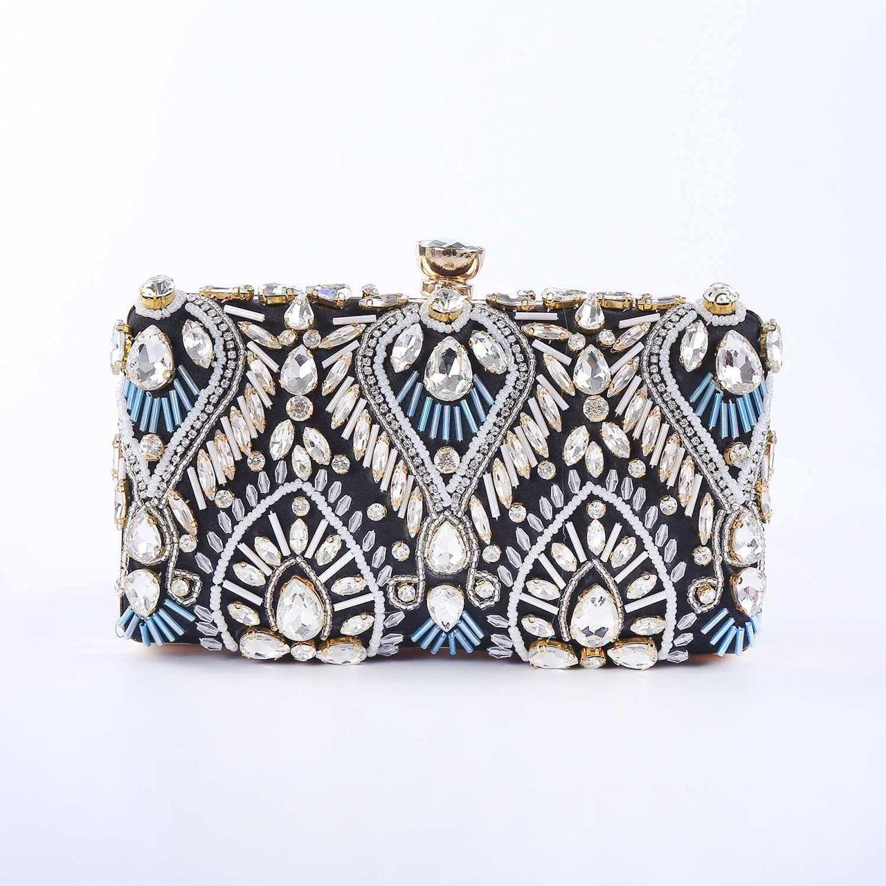 Luxury Beaded Diamond Clutch Bag