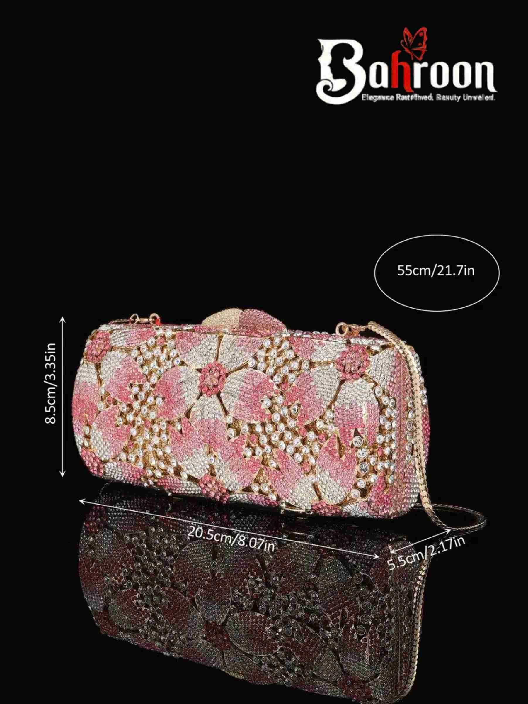 Luxury Pink Diamond Alloy Handbag