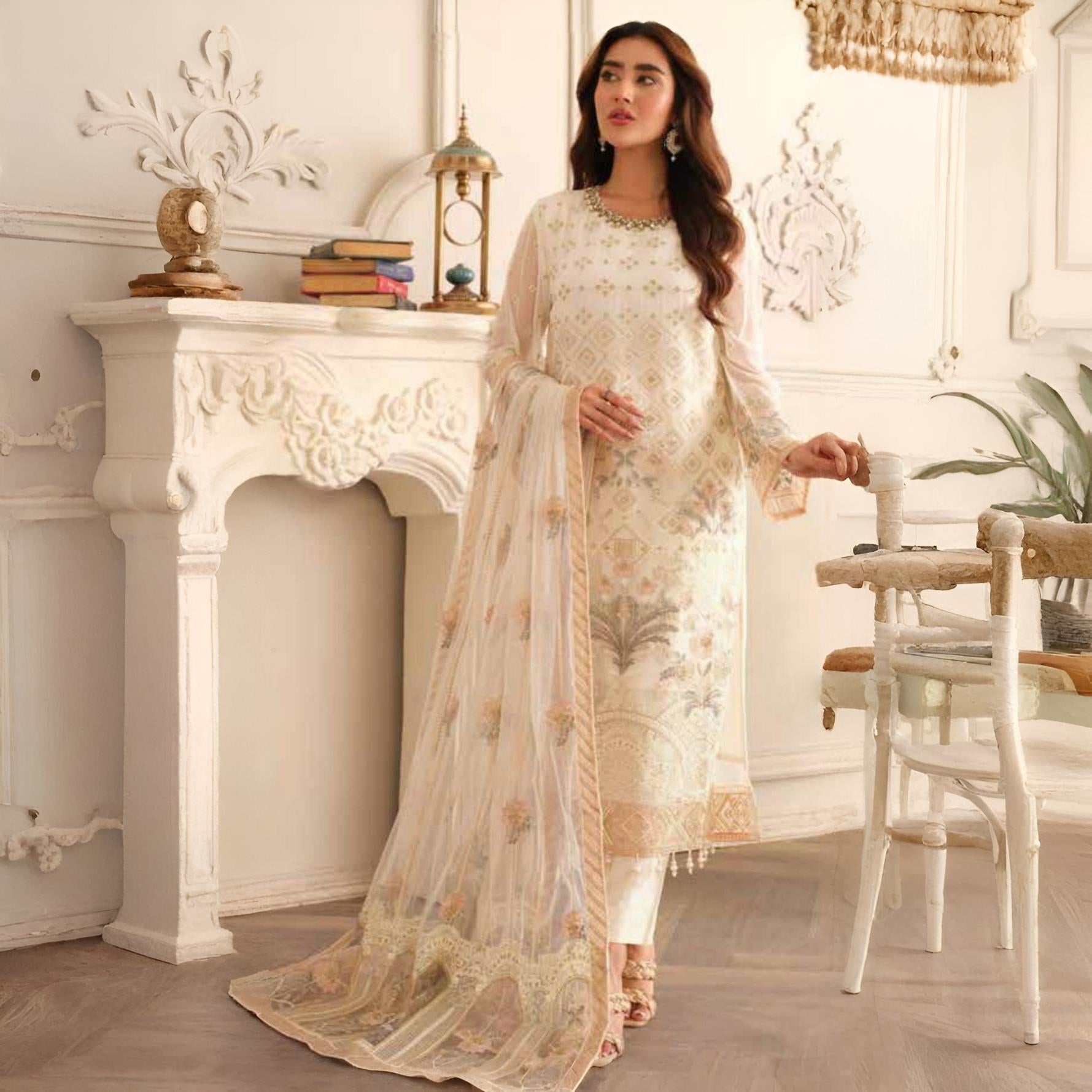 Premium Pakistani 3 Piece (𝐆𝐮𝐥𝐦𝐢𝐧𝐚 𝐛𝐲 𝐍𝐨𝐨𝐫’𝐬 𝐋𝐮𝐱𝐮𝐫𝐲)