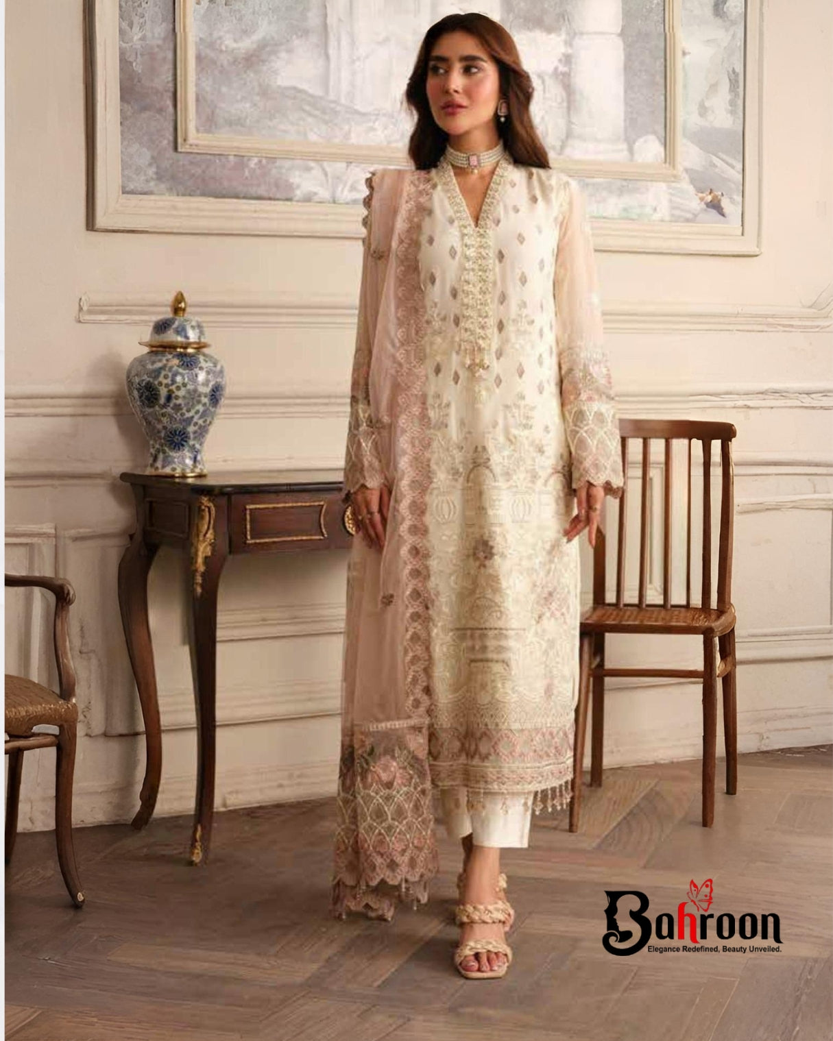 Premium Pakistani 3 Piece (𝐆𝐮𝐥𝐦𝐢𝐧𝐚 𝐛𝐲 𝐍𝐨𝐨𝐫’𝐬 𝐋𝐮𝐱𝐮𝐫𝐲)