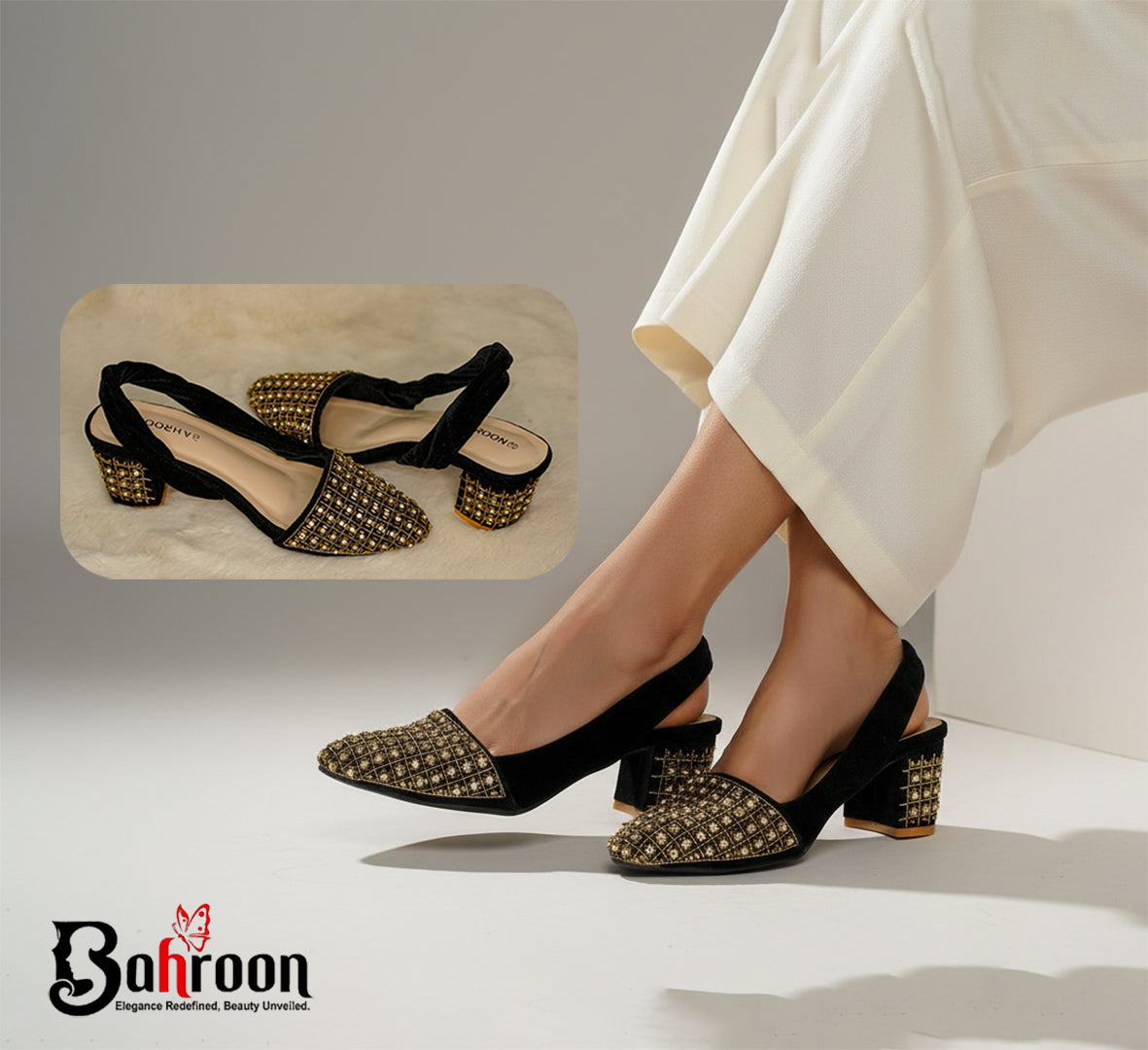 Premium Handcrafted Heel (𝐙𝐚𝐡𝐫𝐚 𝐀𝐥-𝐃𝐡𝐚𝐡𝐚𝐛)