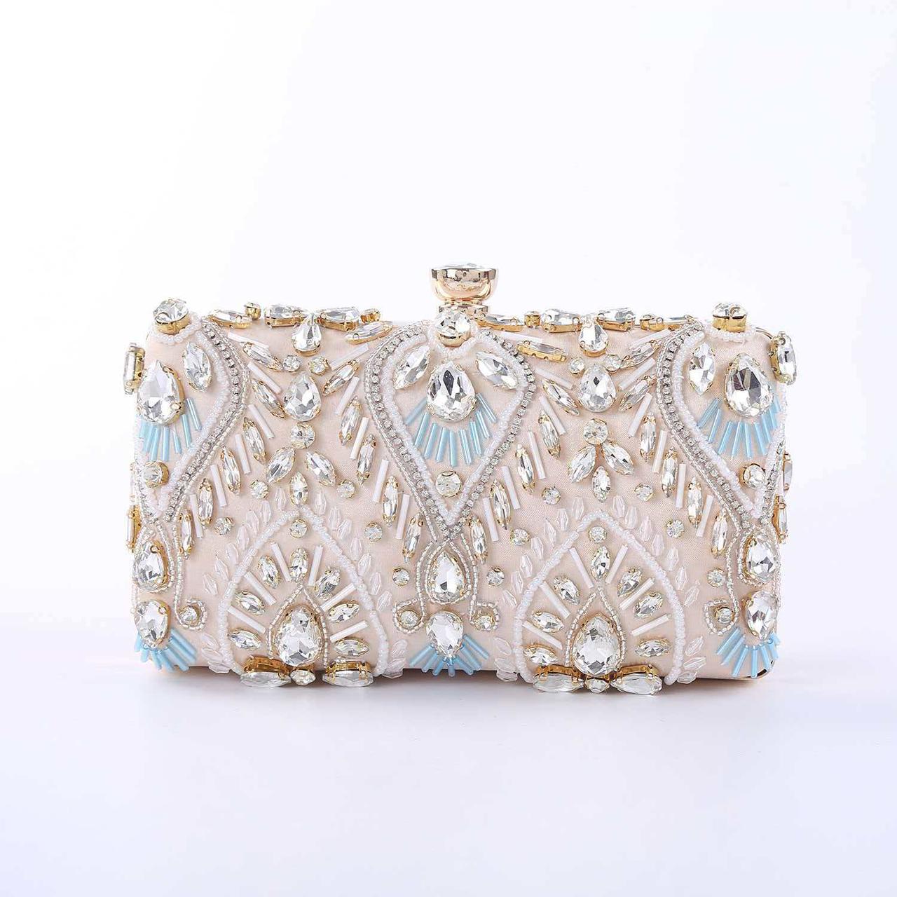 Luxury Beaded Diamond Clutch Bag